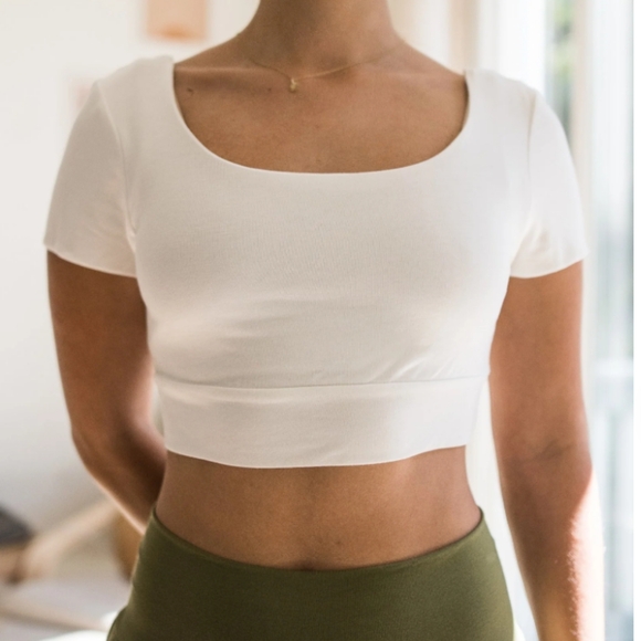 Sozy Magnolia Bamboo Crop Top White Size XS - Picture 1 of 5